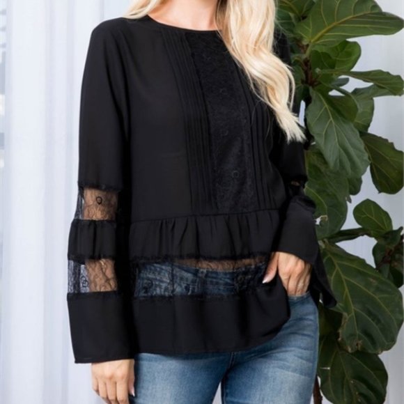 CHIC DOLLZ Black Blouse - Picture 1 of 7